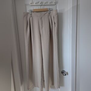 Womens Beige Wide-Leg Dress Pants Gap Easy Trouser Size 16
